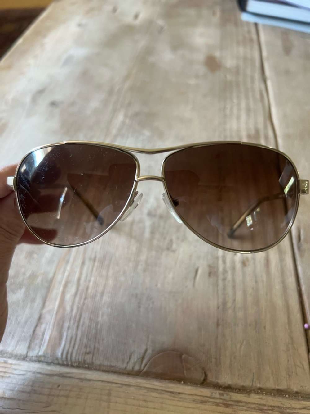 Prada Men's Aviator Sunglasses in Brown and Gold - Picture 12 of 13
